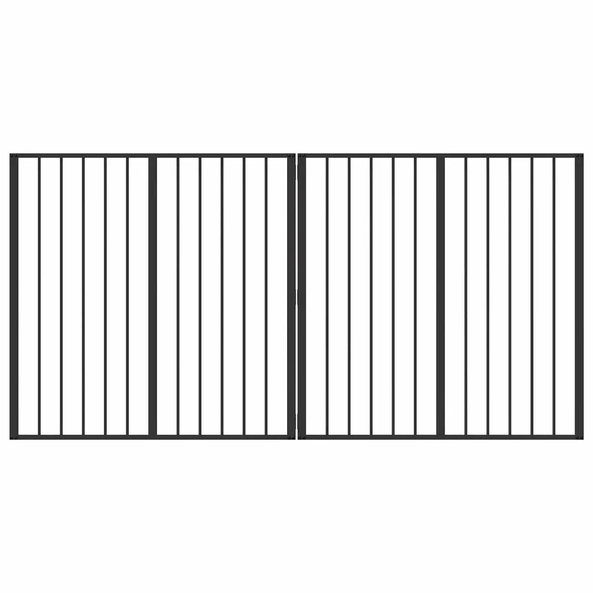 Dog Gate Black 2 Panels Foldable Pet Enclosure Indoor 100x100cm