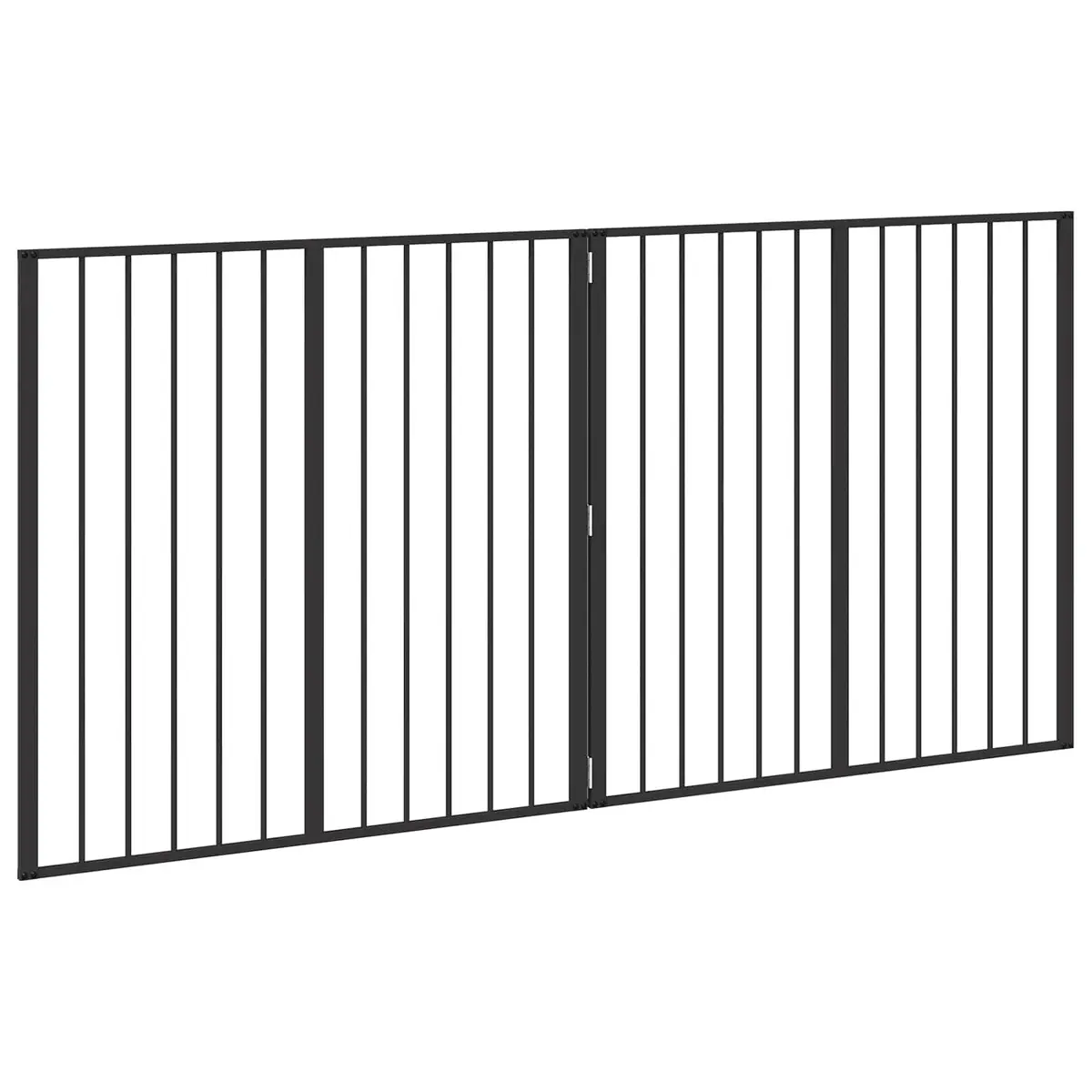 Dog Gate Black 2 Panels Foldable Pet Enclosure Indoor 100x100cm