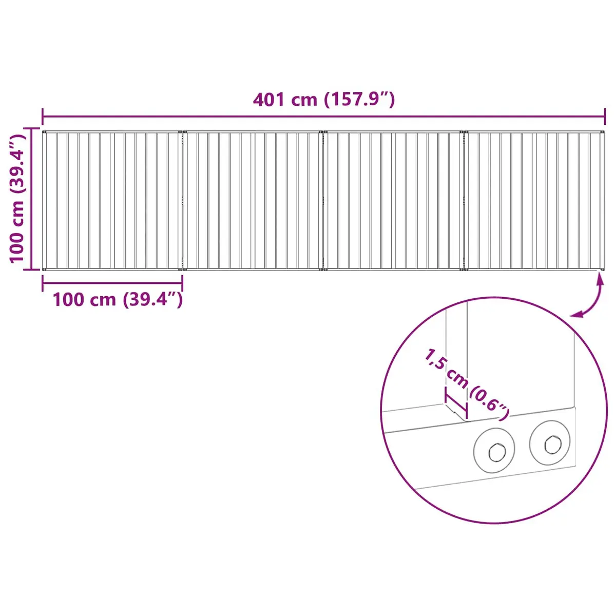 Dog Gate Black 100 x 100 cm Galvanised Steel Pet Fence Panel
