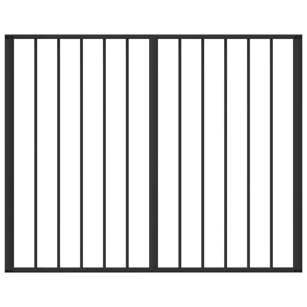 Dog Gate Black 100 x 80 cm Metal Foldable Indoor Enclosure Barrier 2 Piece