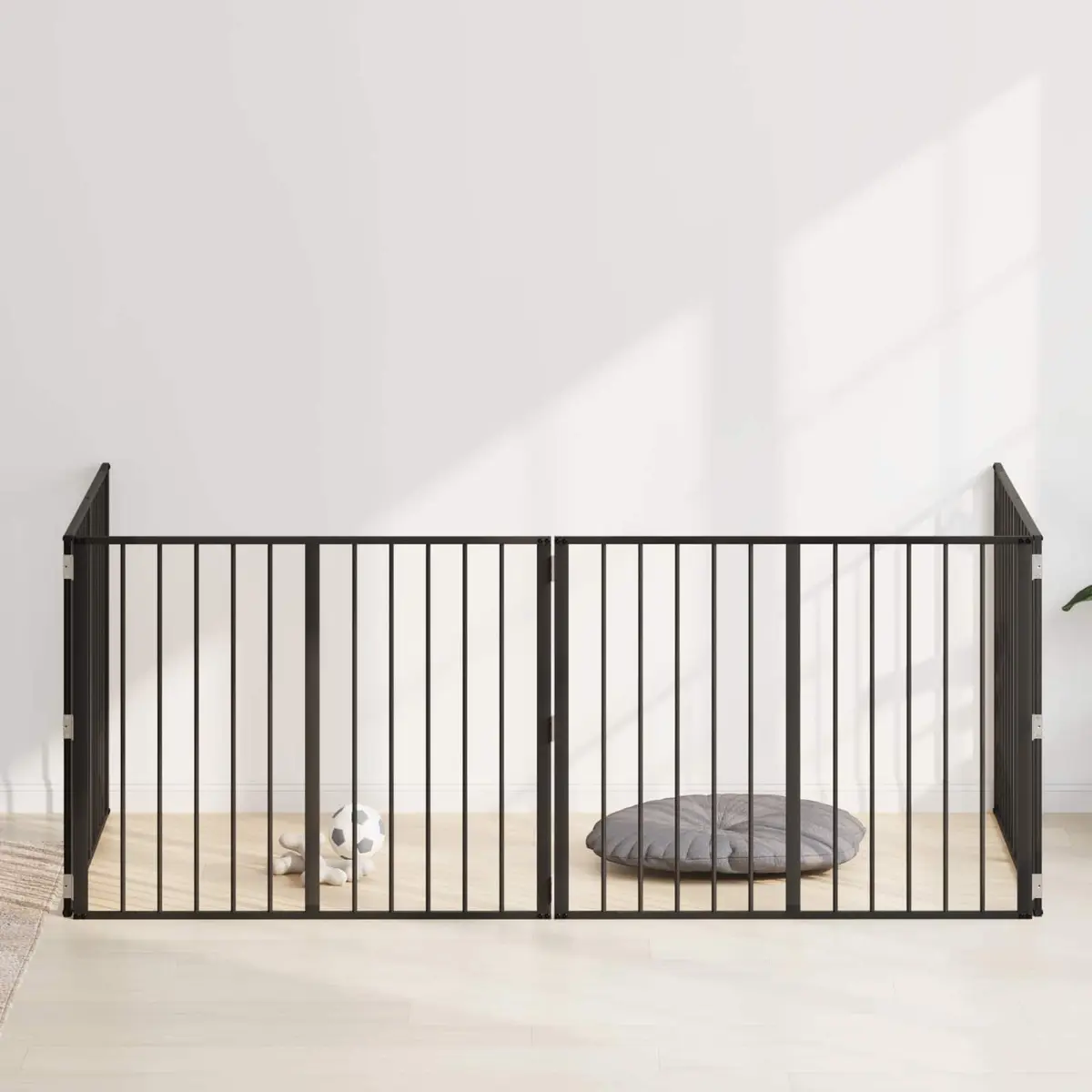 Dog Gate Black 100 x 80 cm Metal Enclosure Pen Foldable