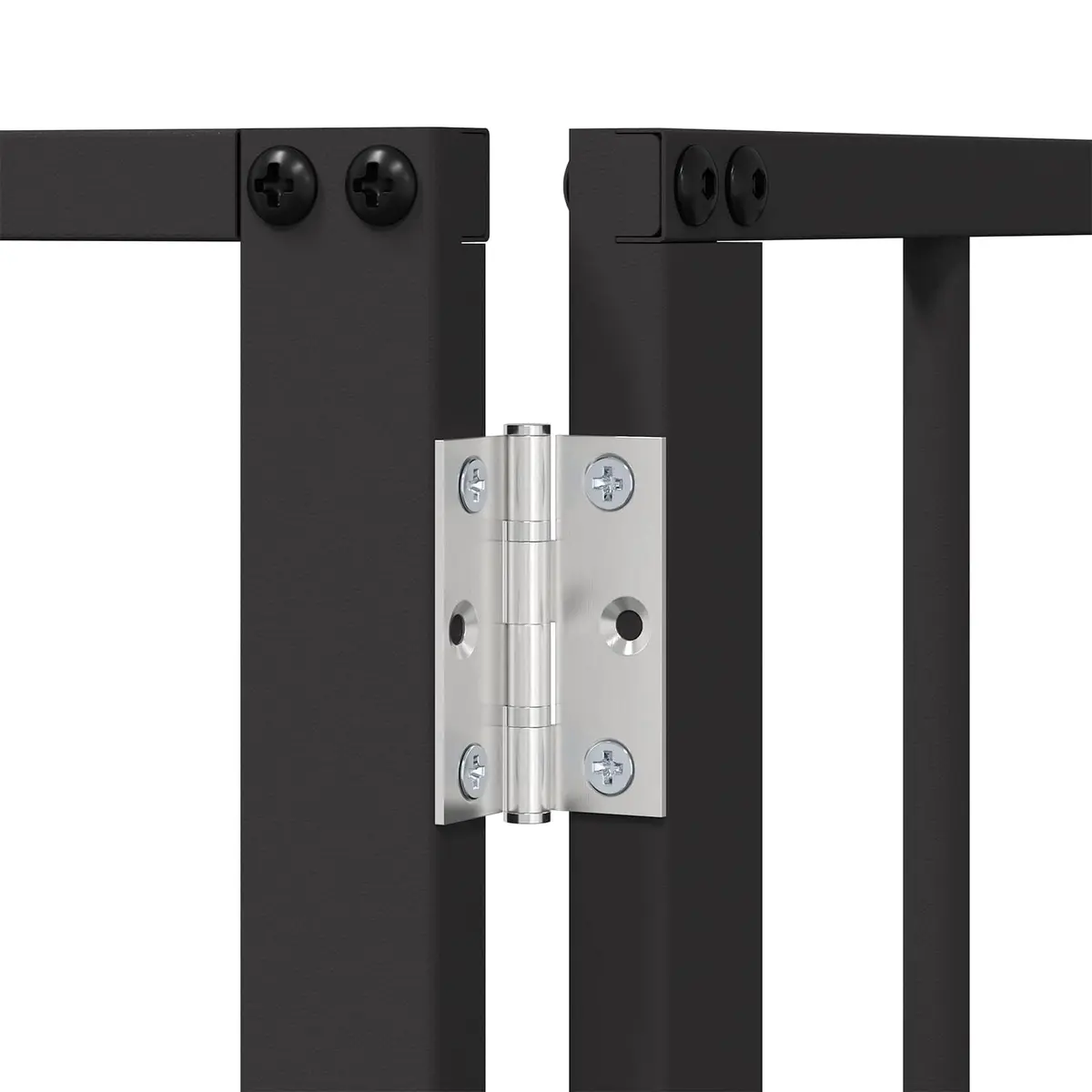 Dog Gate Black 4 Piece Galvanised Steel Pet Fence Panel Puppy Playpen Barrier