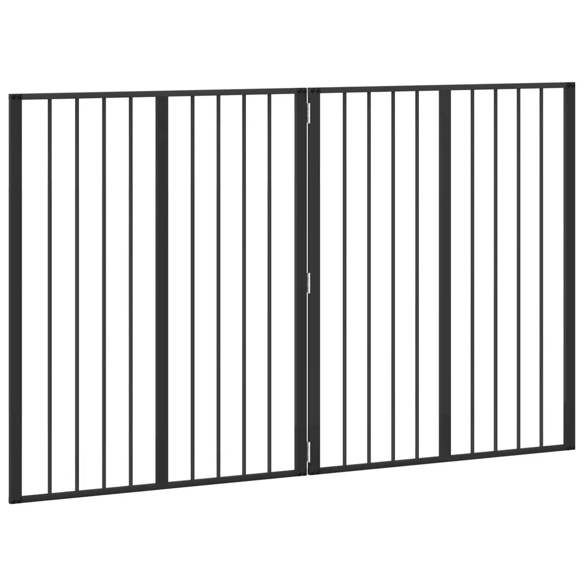 Dog Gate Black 80 x 100 cm Foldable Pet Enclosure Playpen Indoor Barrier 2 Piece