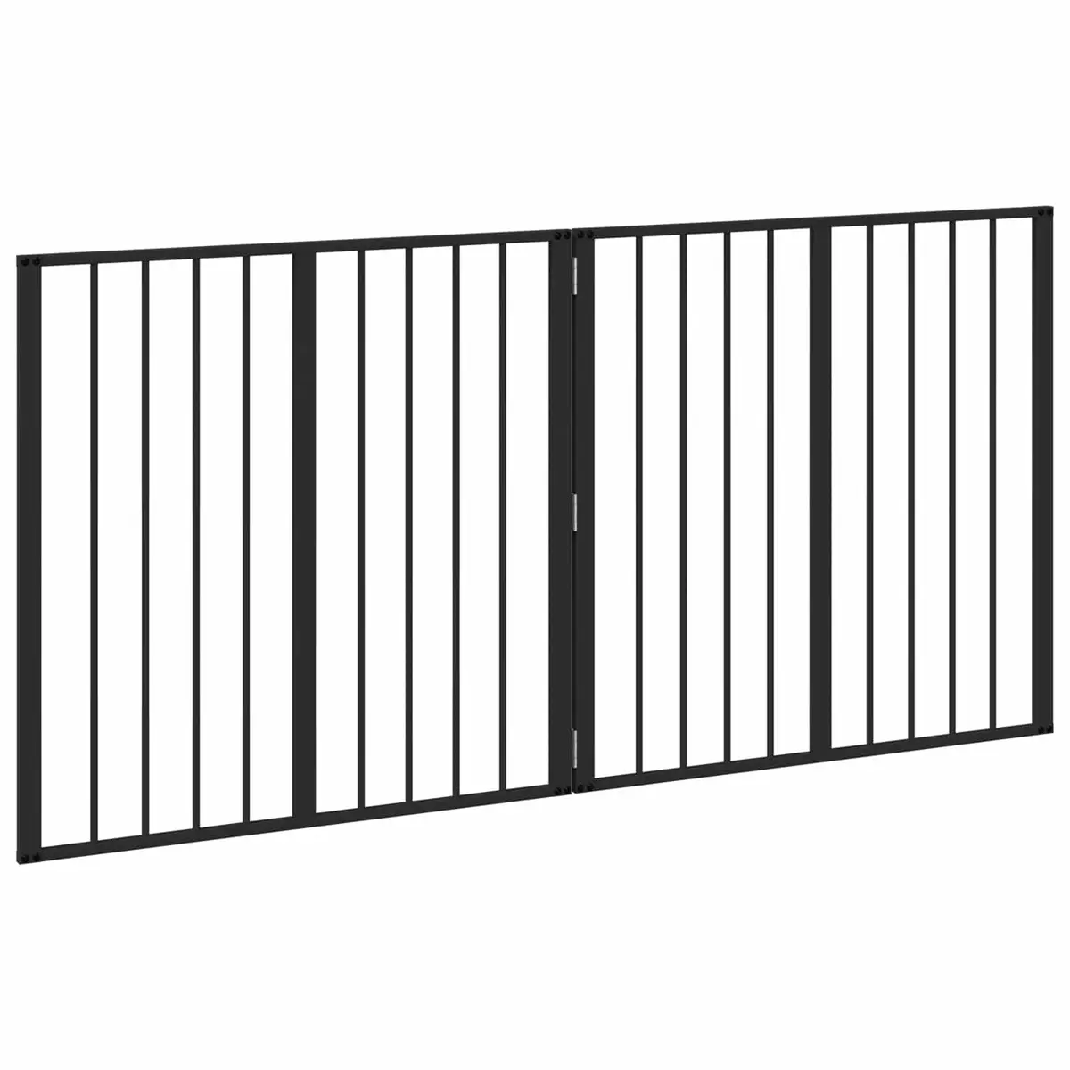 Dog Gate Black 80 x 80 cm Foldable Pet Enclosure Playpen Indoor Safety