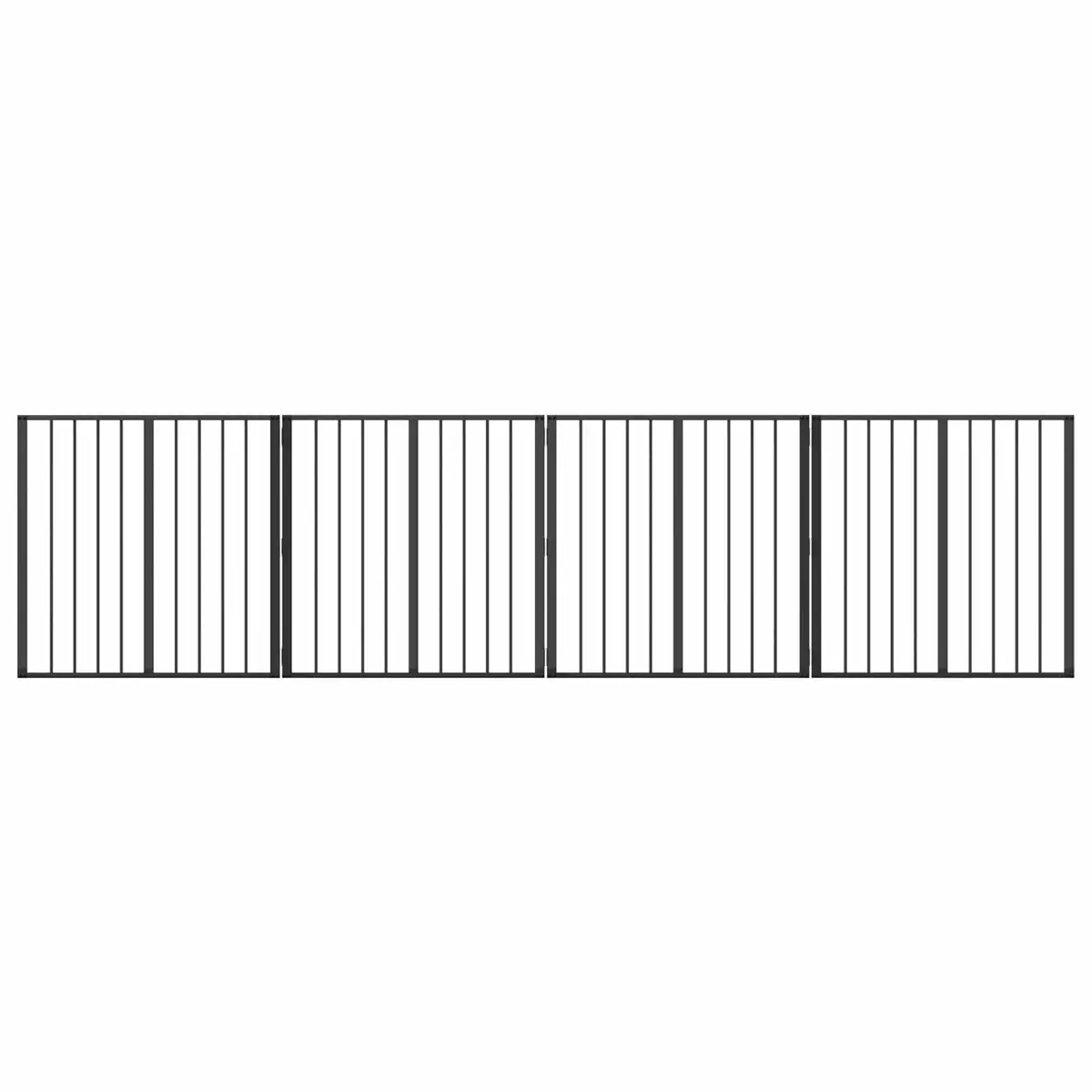 Dog Gate Black 80 x 80 cm Galvanised Steel Pet Fence Panel 4 Piece Puppy Playpen