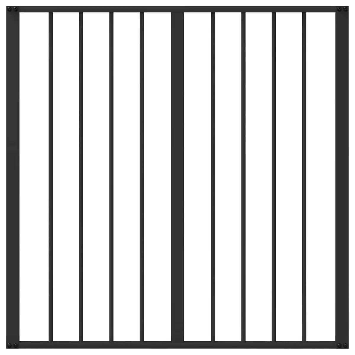 Dog Gate Black 80 x 80 cm Galvanised Steel Pet Fence Panel 4 Piece Puppy Playpen