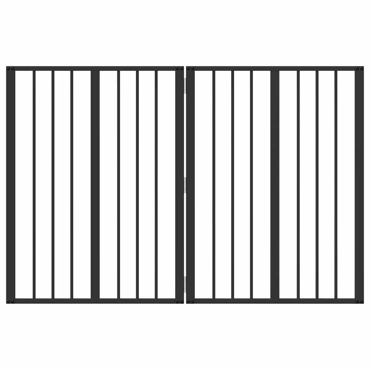 Dog Gate Black 60 x 80 cm Foldable Adjustable Pet Enclosure 2 Piece