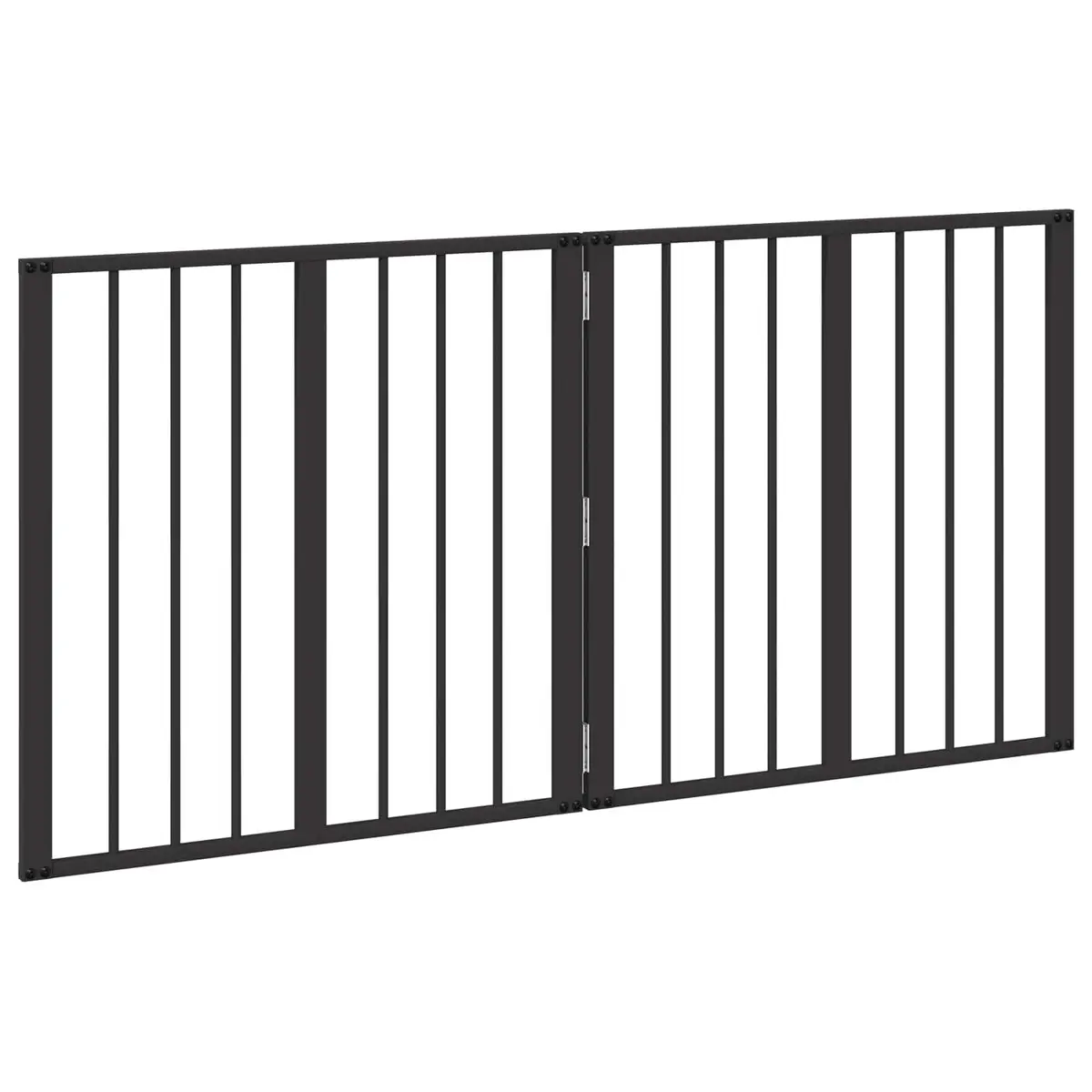 Dog Gate Black 60 x 60 cm Foldable Indoor Pet Enclosure Safety Fence 2 Piece
