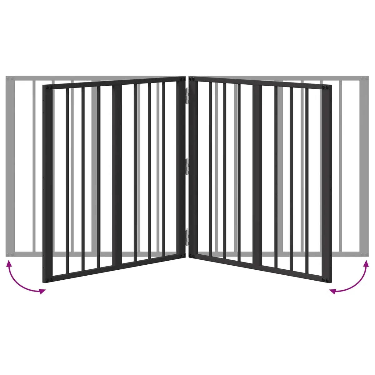 Dog Gate Black 60 x 60 cm Foldable Pet Enclosure 4 Piece Indoor Playpen
