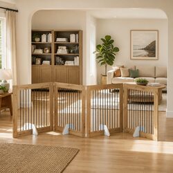 Concise Foldable Metal Dog Gate for Pet Safety