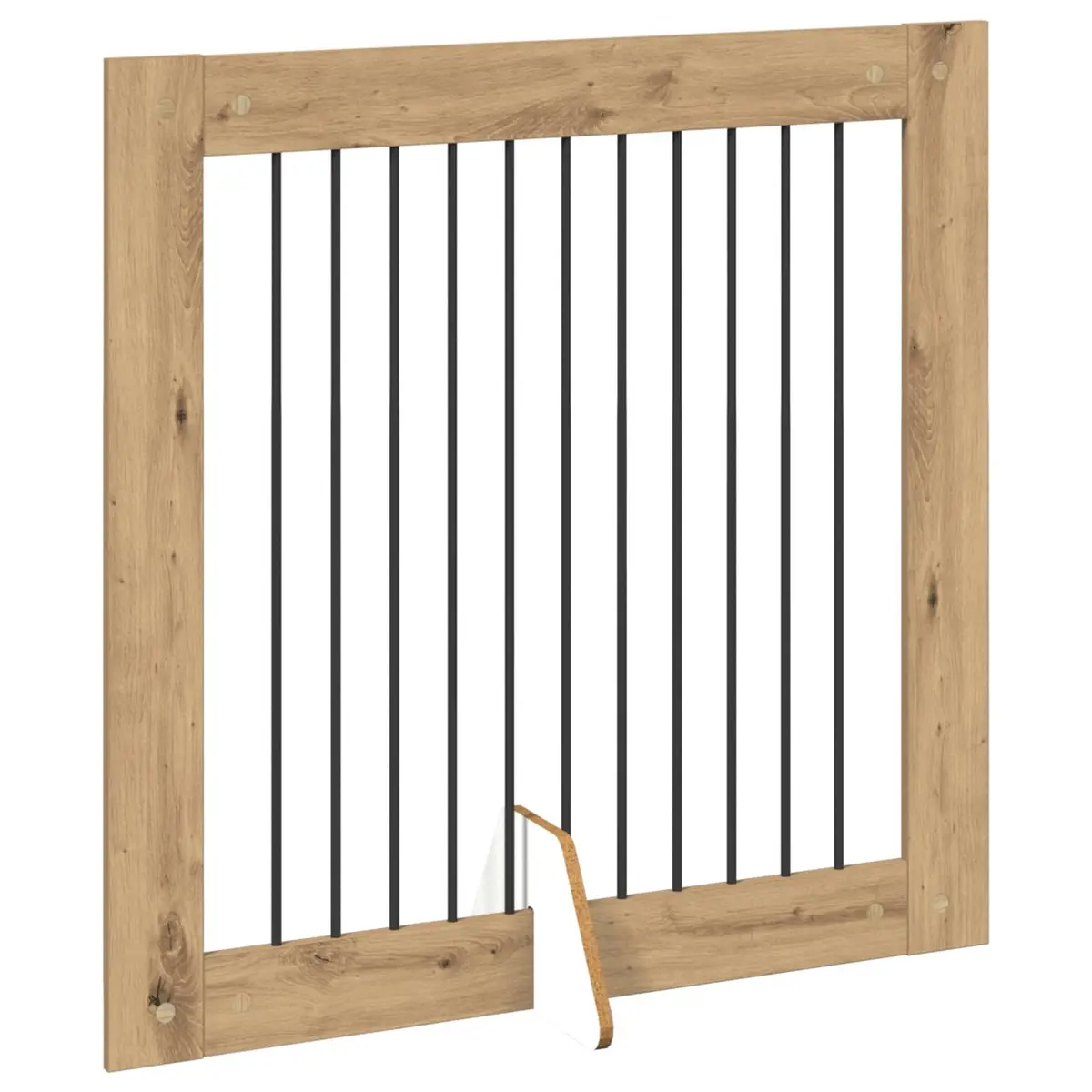 Foldable Dog Gate Brown 401 cm Indoor Pet Barrier with Stands