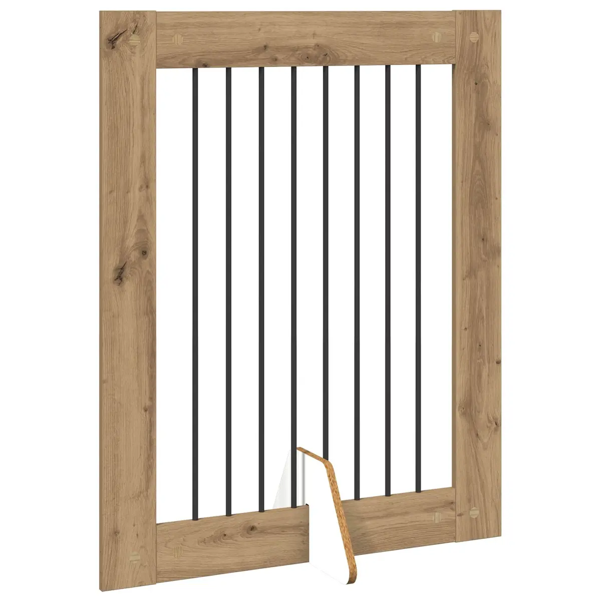 Foldable Dog Gate Oak Brown 321cm Freestanding Indoor Pet Barrier Room Divider