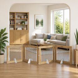 Compact and Confident Foldable Dog Gate with 4 Panels