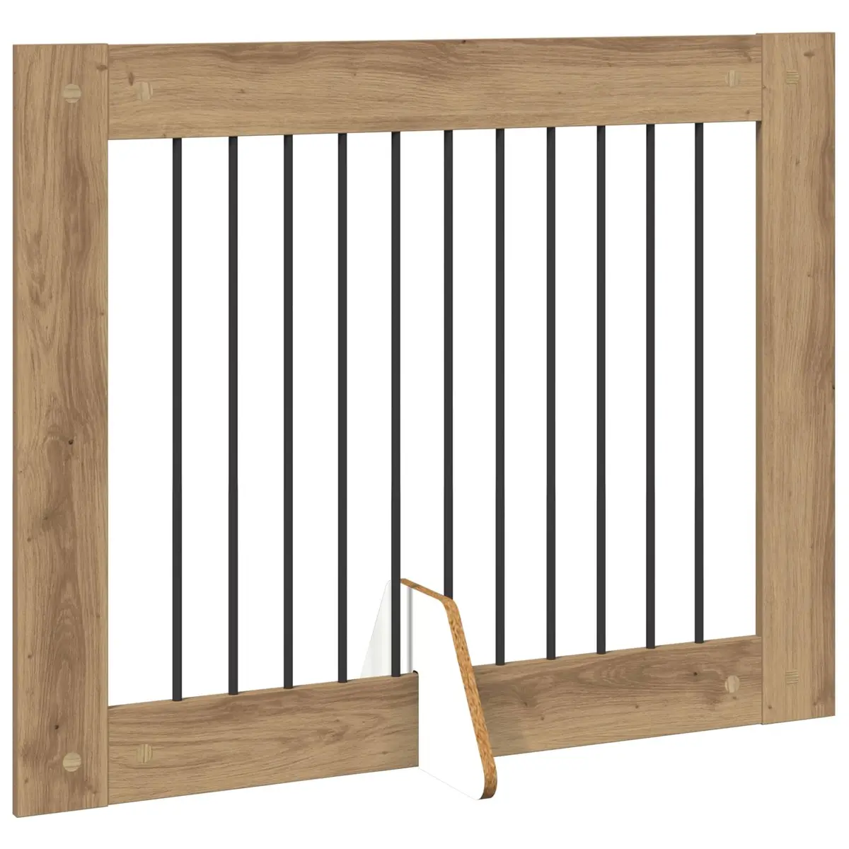 Foldable Dog Gate Oak 401 cm Freestanding Pet Barrier 4 pcs