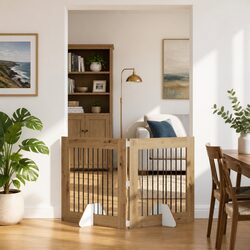 Your Friendly Foldable Dog Gate Set - Brown 160.5 cm
