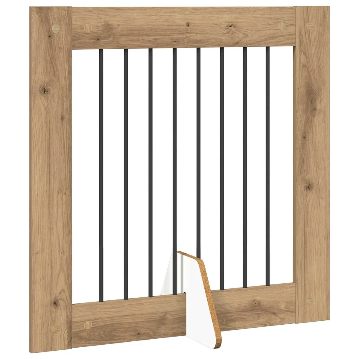 Foldable Dog Gate Brown 160.5 cm Portable Metal Pet Fence Indoor 2 pcs