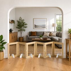 Compact Foldable Dog Gate with 6 Panels - Essential for Pets