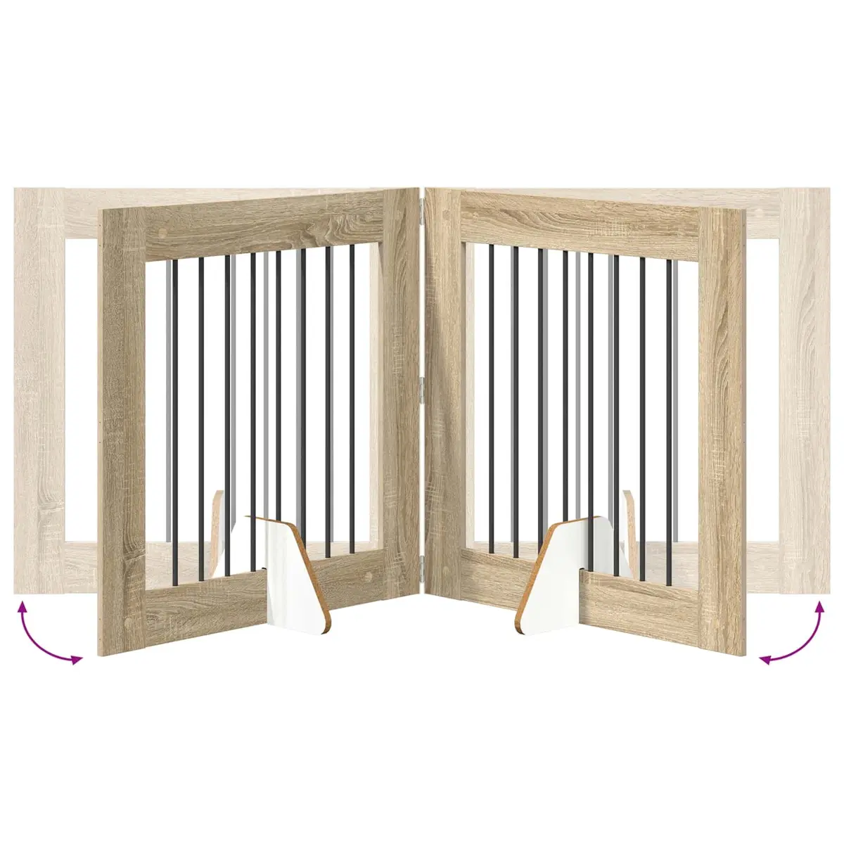Foldable Dog Gate Sonoma Oak 482 cm 6 Piece Pet Barrier Room Divider