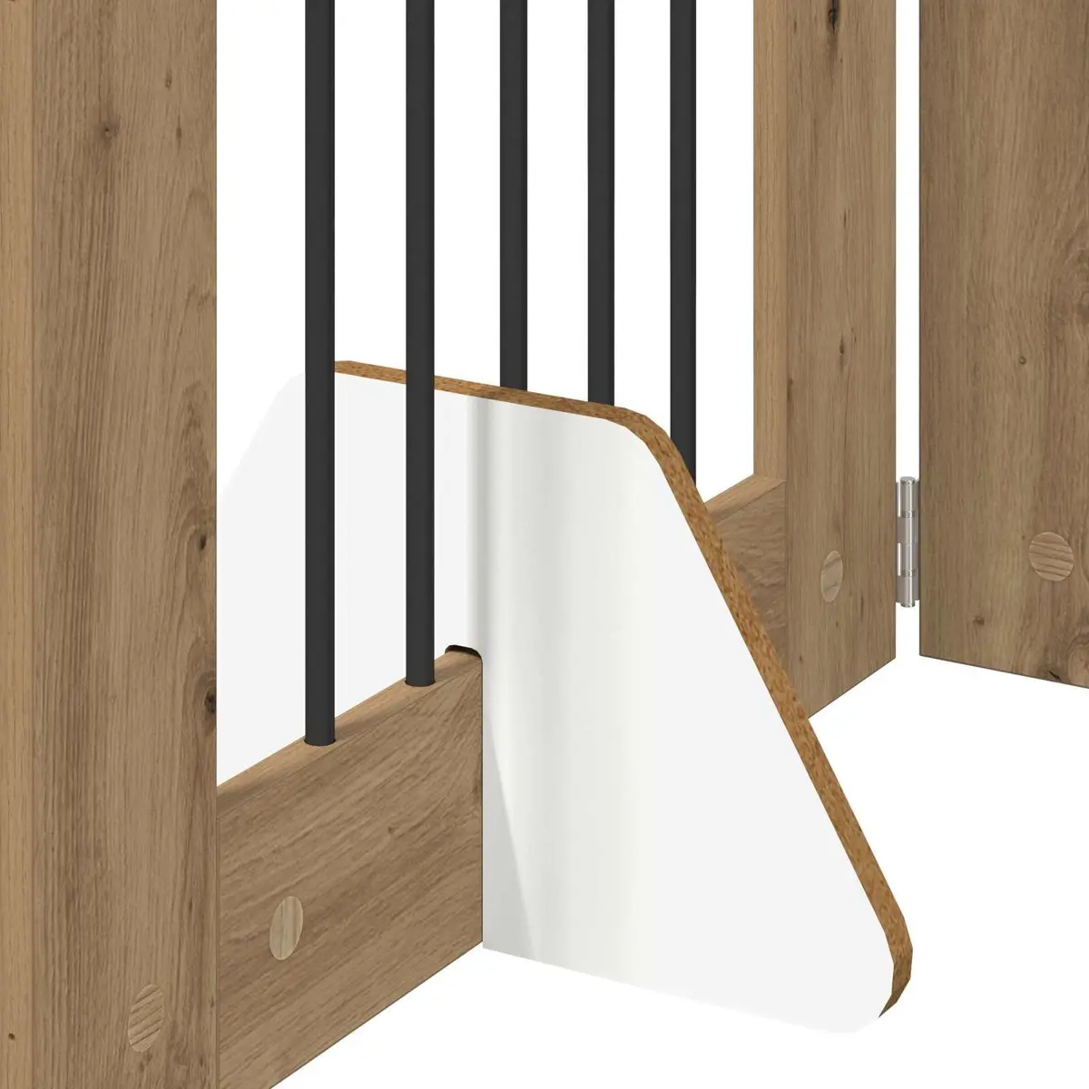 Foldable Dog Gate Brown 241 cm Freestanding Pet Barrier 4 pcs