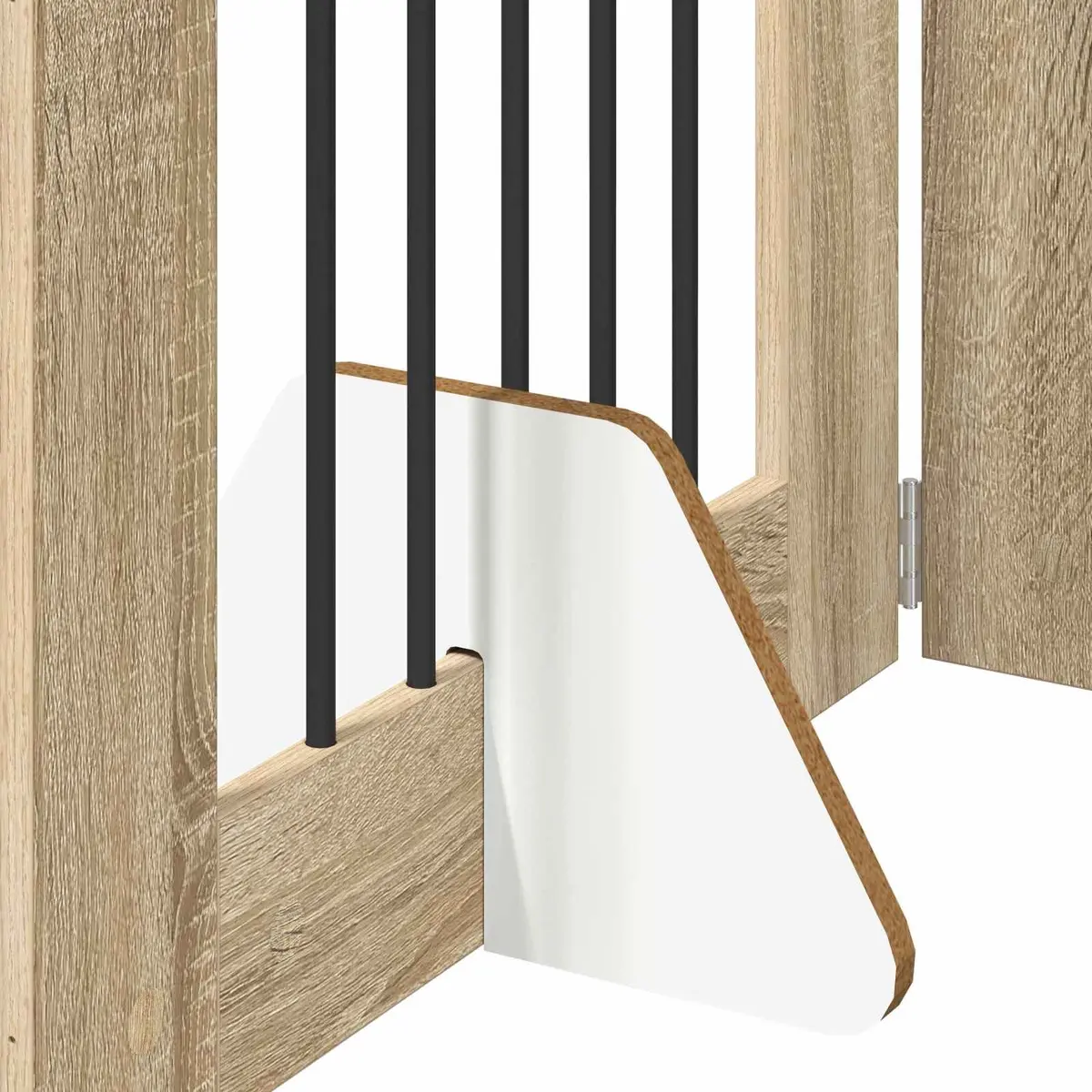 Foldable Dog Gate Sonoma Oak 362cm 6 Panels Indoor Pet Barrier