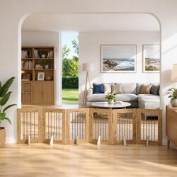 Compact and Efficient 6-Panel Dog Gate for Pets
