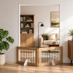 Compact Foldable Dog Gate with Stands - Simple and Effective