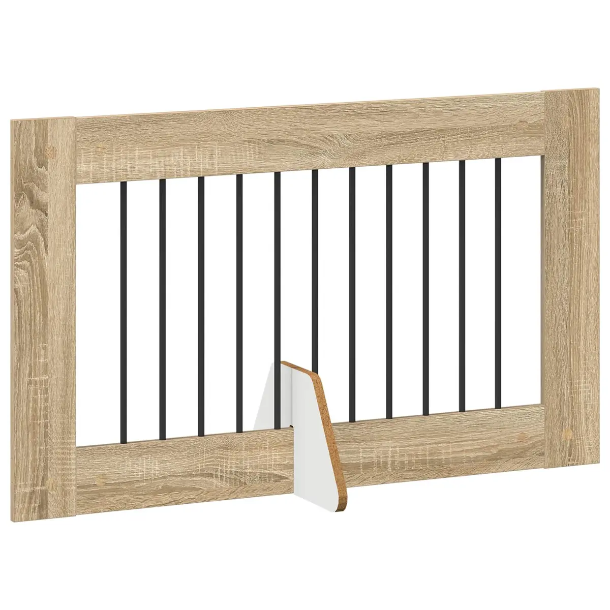 Foldable Dog Gate Brown 4 Piece Metal Pet Fence Indoor Portable