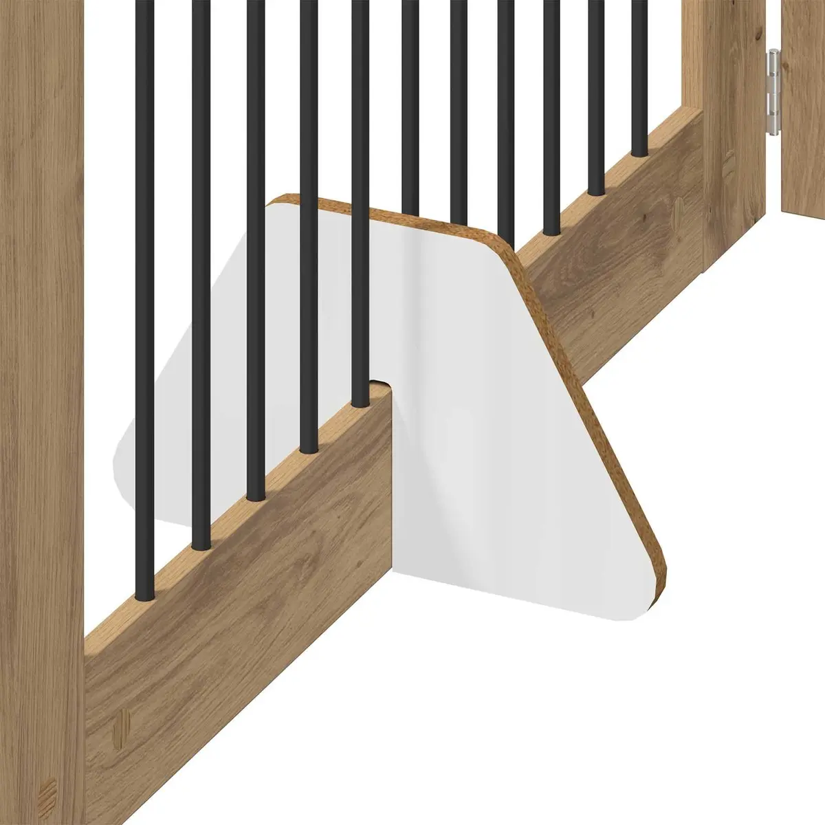 Foldable Dog Gate Brown 6 Piece Portable Pet Fence Indoor Containment