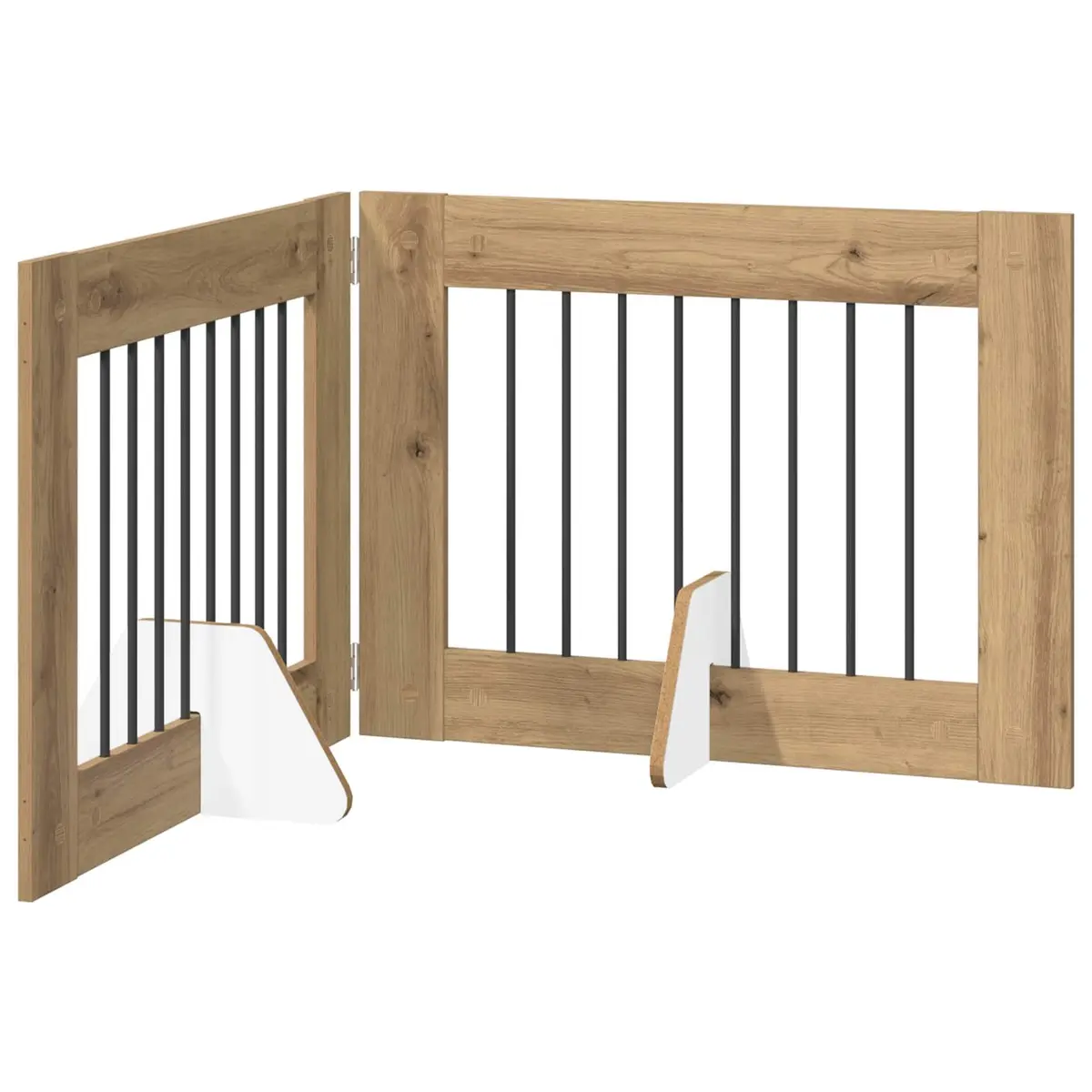 Foldable Dog Gate Brown 160.5 cm Portable Indoor Pet Fence 2 pcs