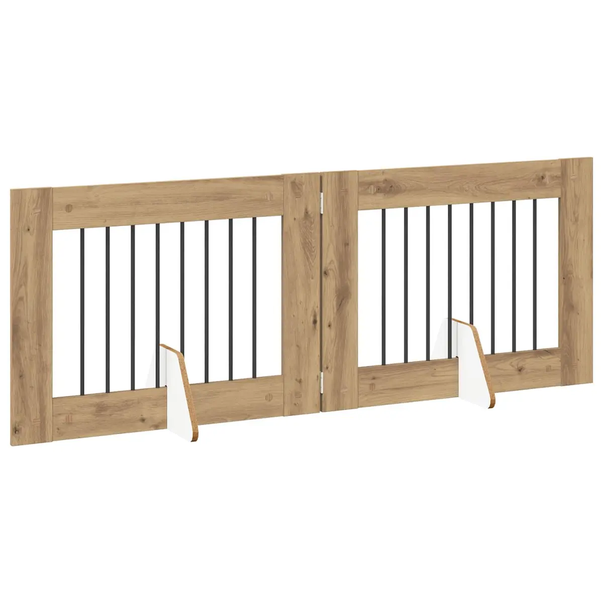 Foldable Dog Gate Brown 160.5 cm Portable Indoor Pet Fence 2 pcs
