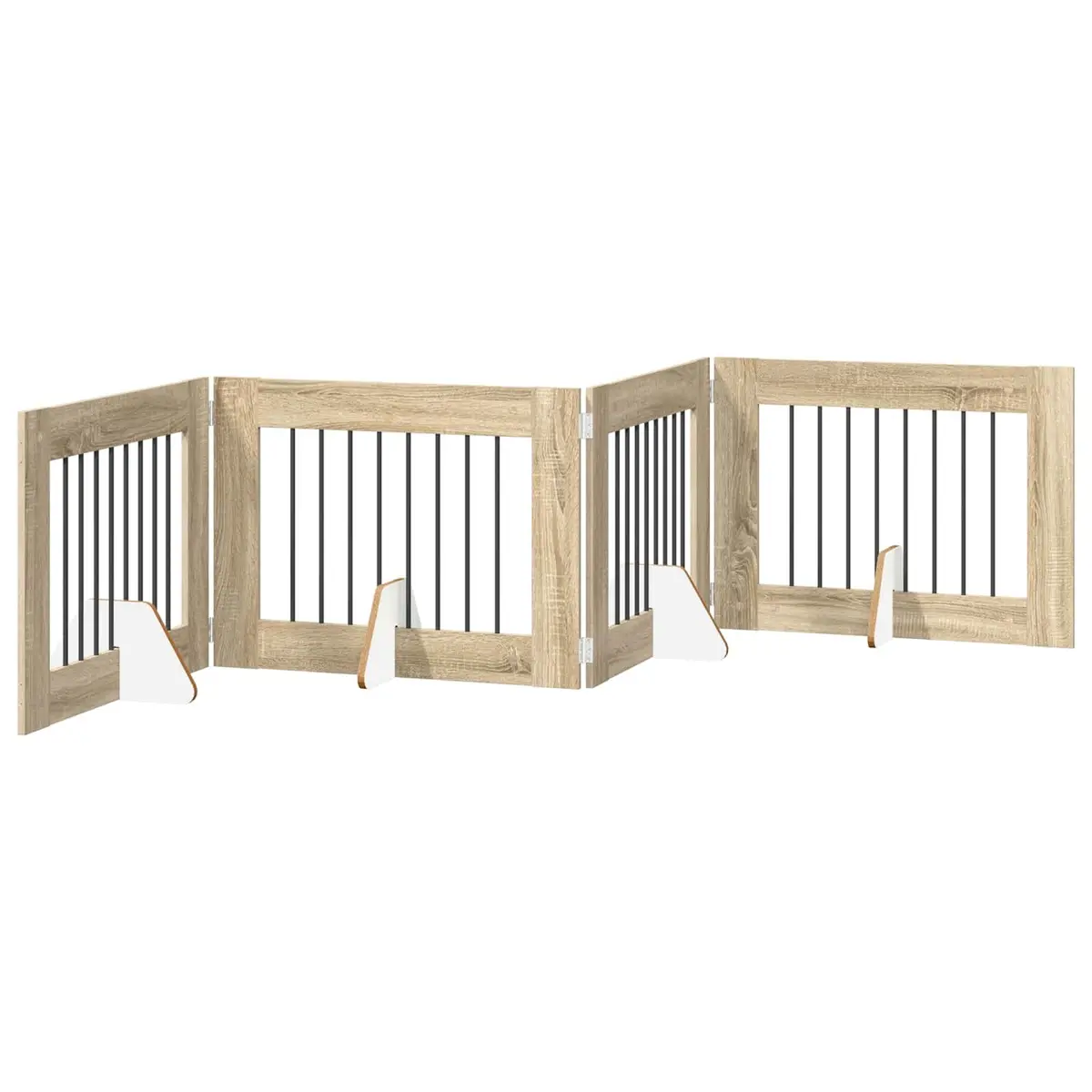 Foldable Dog Gate Sonoma Oak 321cm Freestanding Indoor Pet Barrier