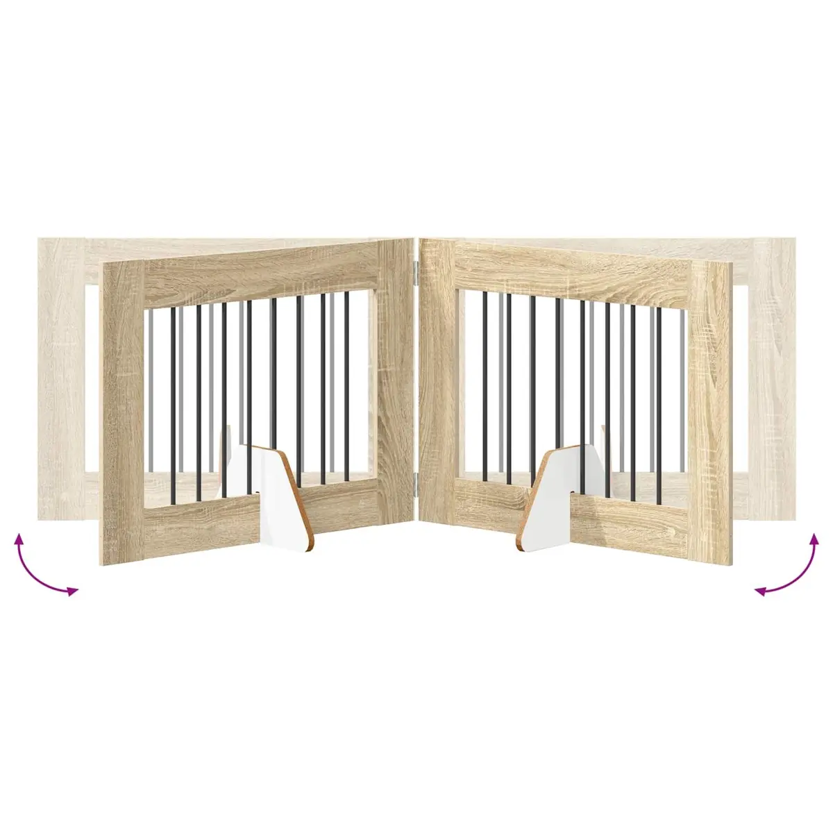 Foldable Dog Gate Sonoma Oak 321cm Freestanding Indoor Pet Barrier