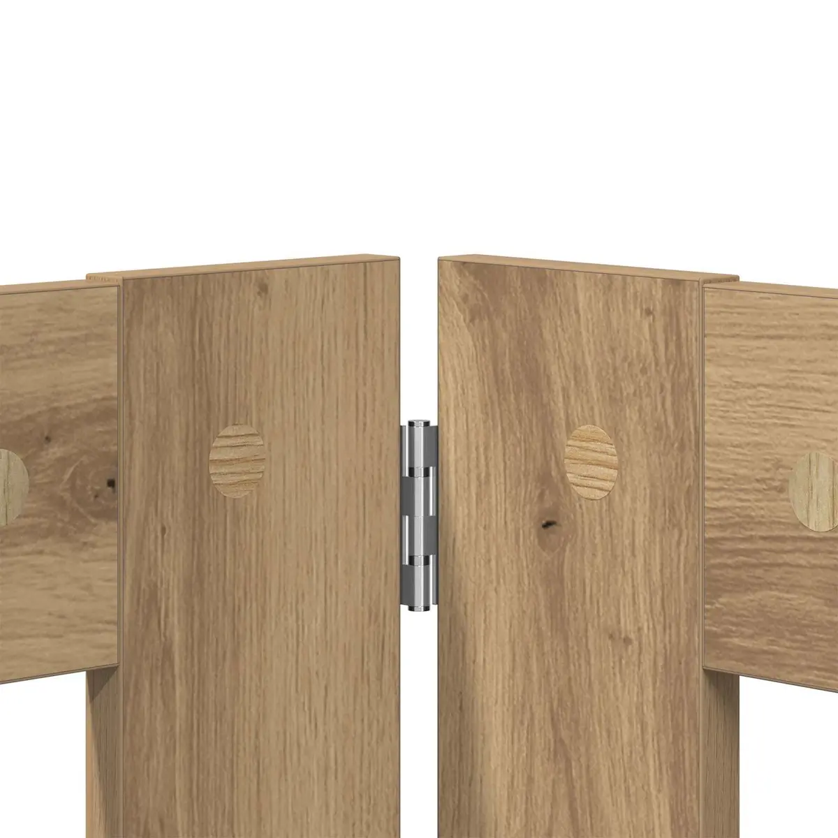 Foldable Dog Gate Brown 321cm Indoor Pet Barrier Freestanding Puppy Fence