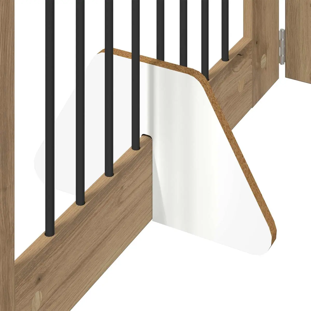 Foldable Dog Gate Brown 321cm Indoor Pet Barrier Freestanding Puppy Fence