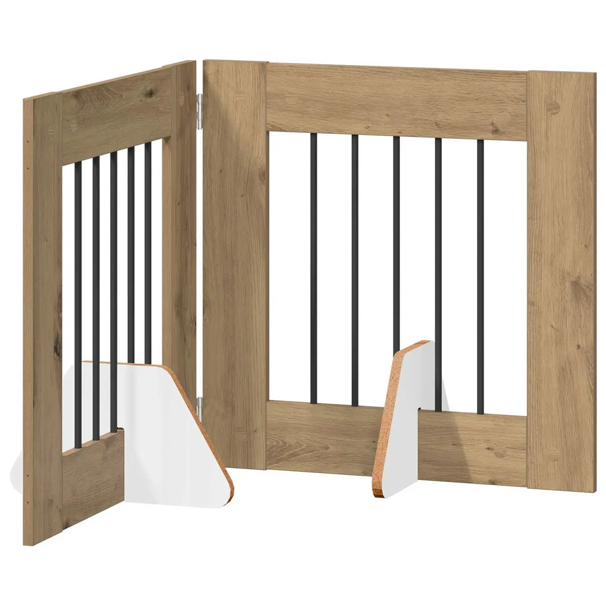 Foldable Dog Gate Brown 120.5cm Portable Indoor Pet Fence