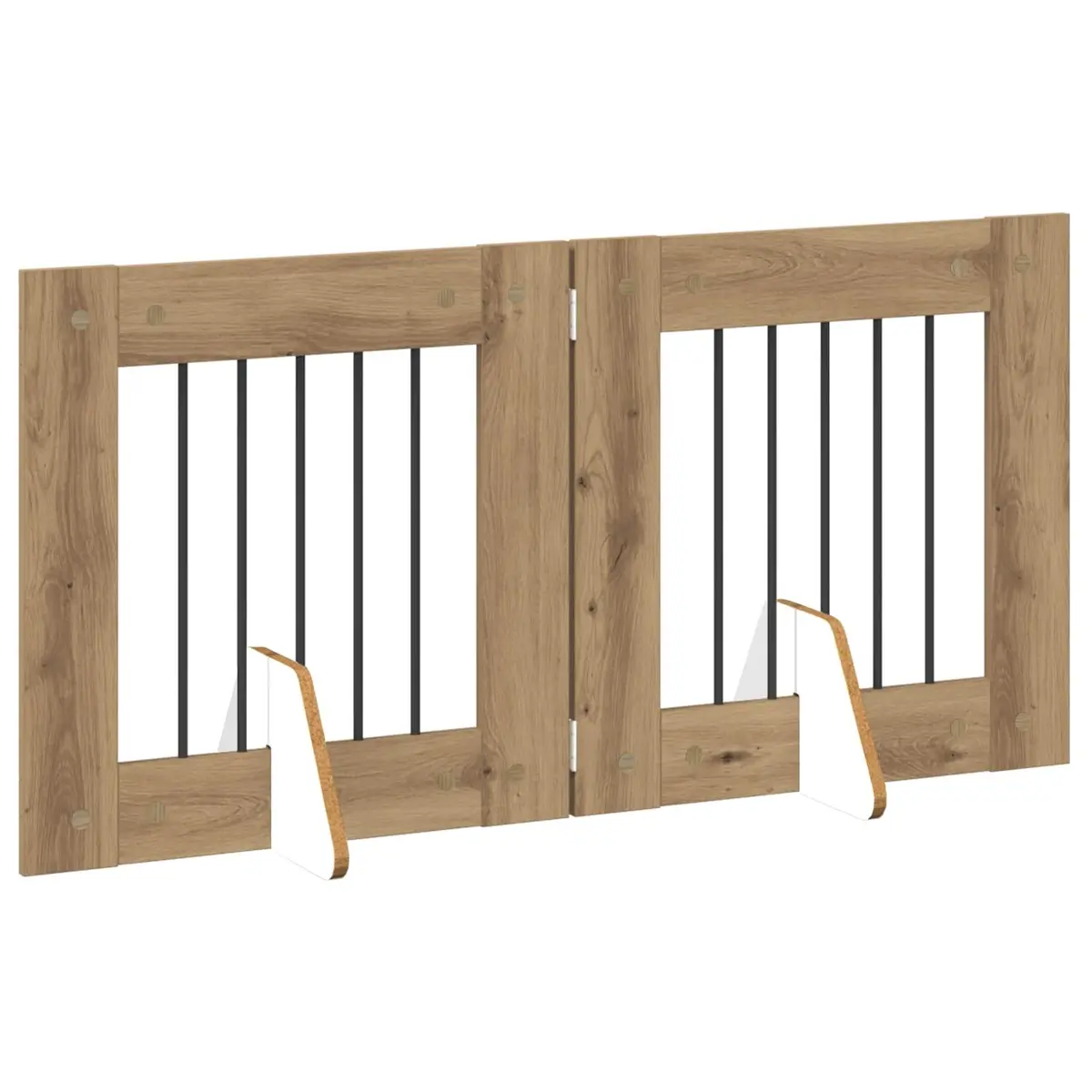 Foldable Dog Gate Brown 120.5cm Portable Indoor Pet Fence