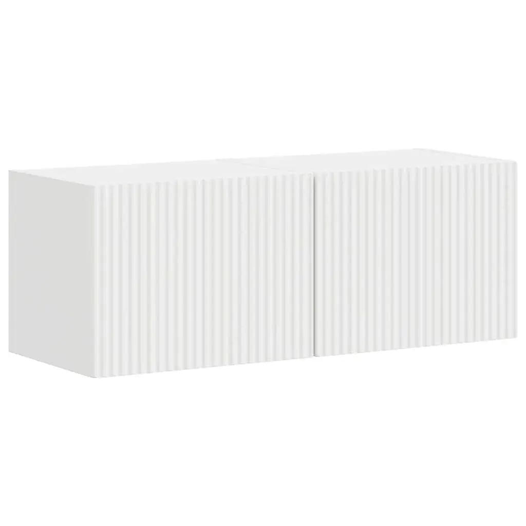 TV Wall Cabinet White 39 x 31 x 29.5 cm Modern Storage Unit with 90° Swing Hinge Doors for Living Room Media Organiser