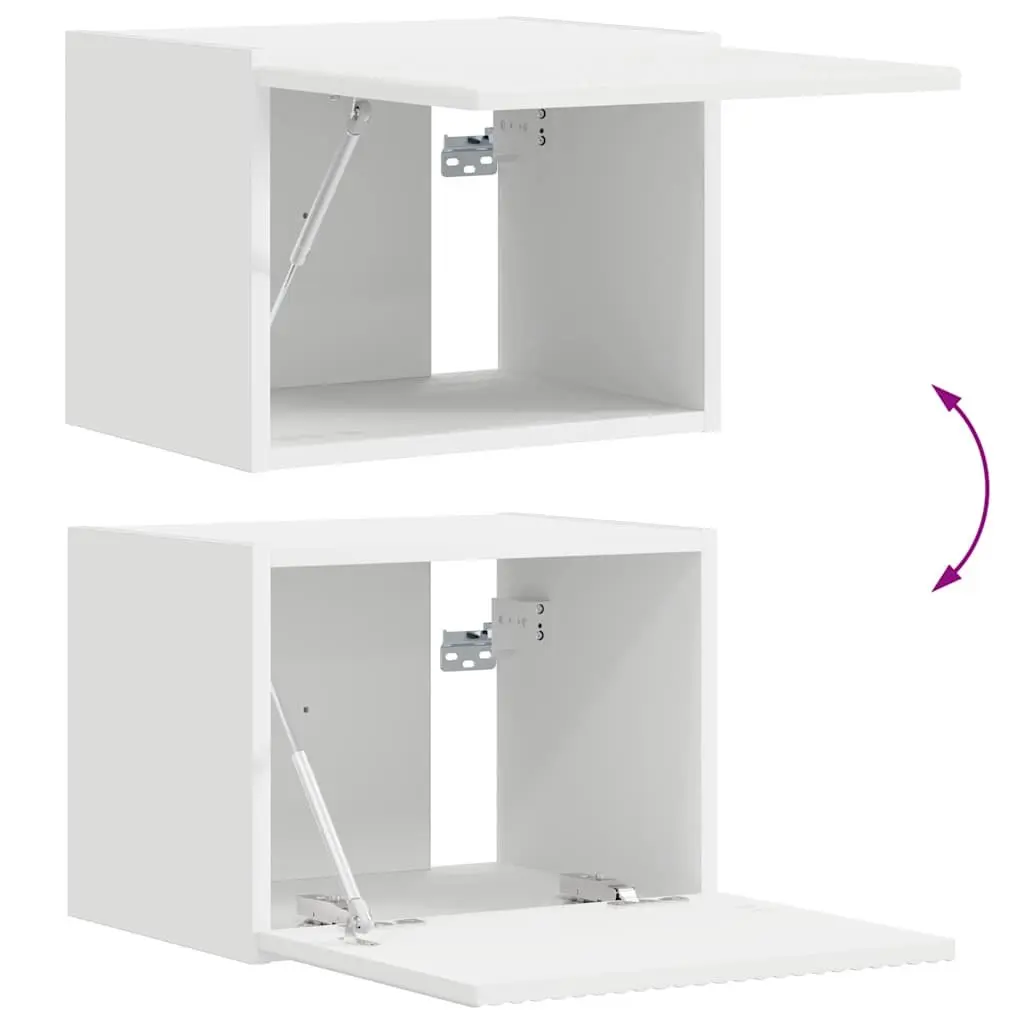 TV Wall Cabinet White 39 x 31 x 29.5 cm Modern Storage Unit with 90° Swing Hinge Doors for Living Room Media Organiser