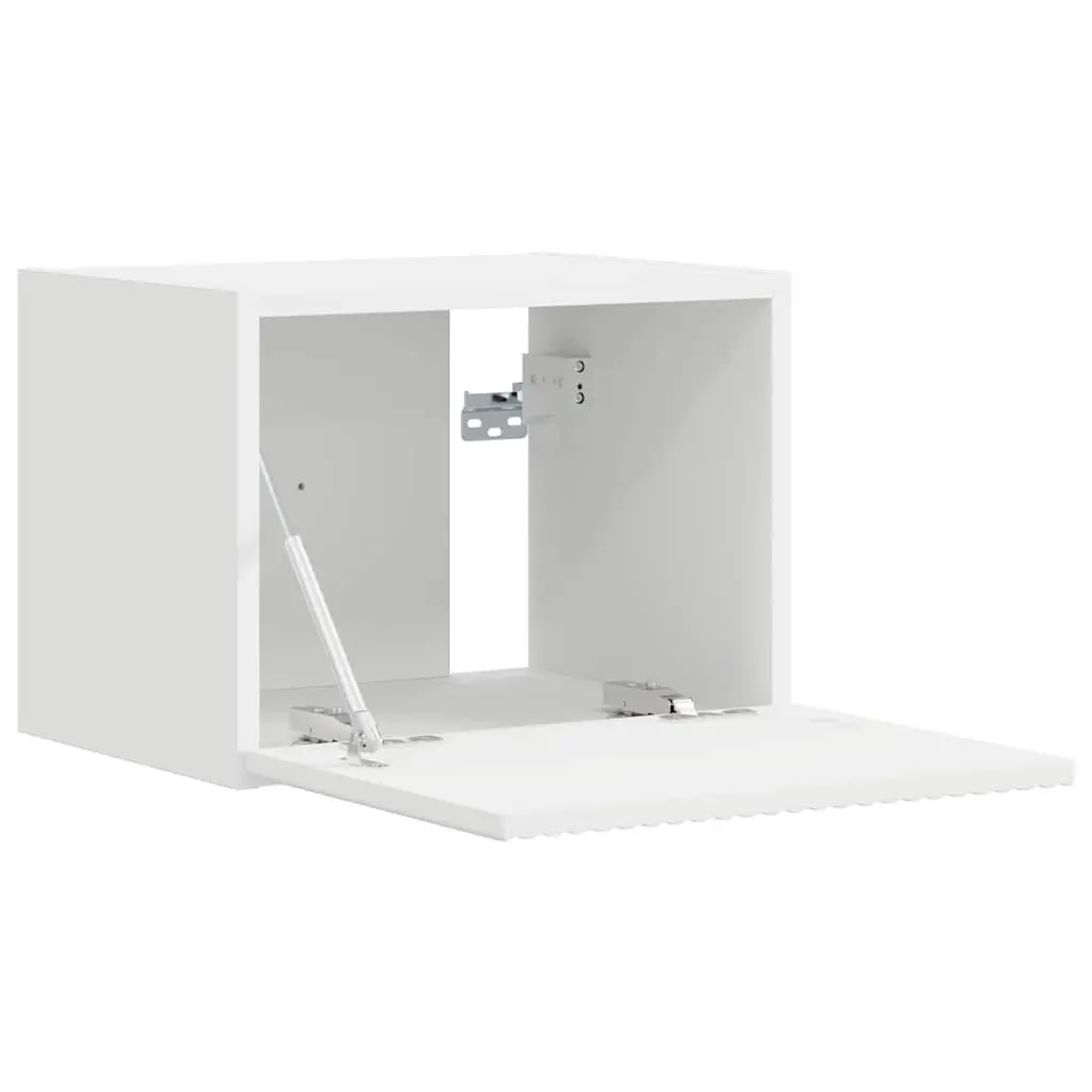 TV Wall Cabinet White 39 x 31 x 29.5 cm Modern Storage Unit with 90° Swing Hinge Doors for Living Room Media Organiser