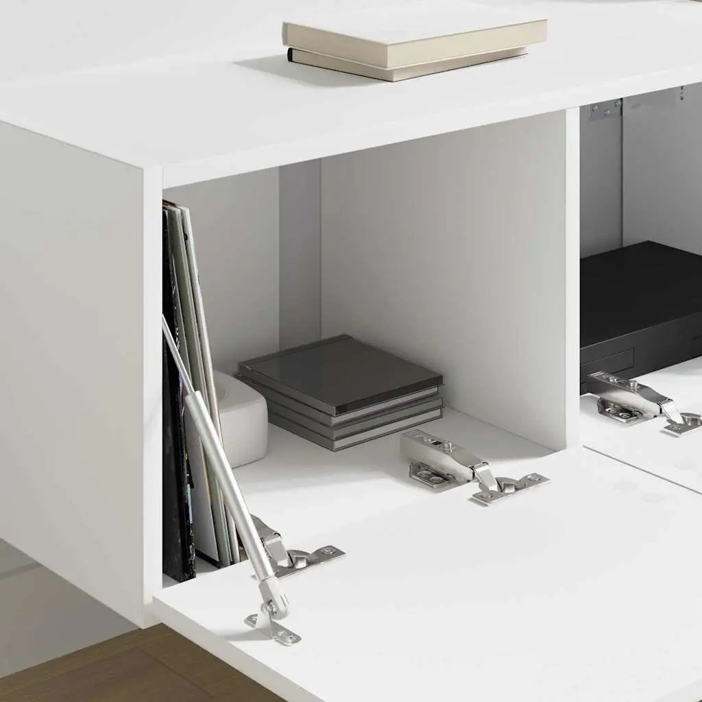TV Wall Cabinet 2 Pieces White Modern Storage Unit 78.5 x 31 x 29.5 cm