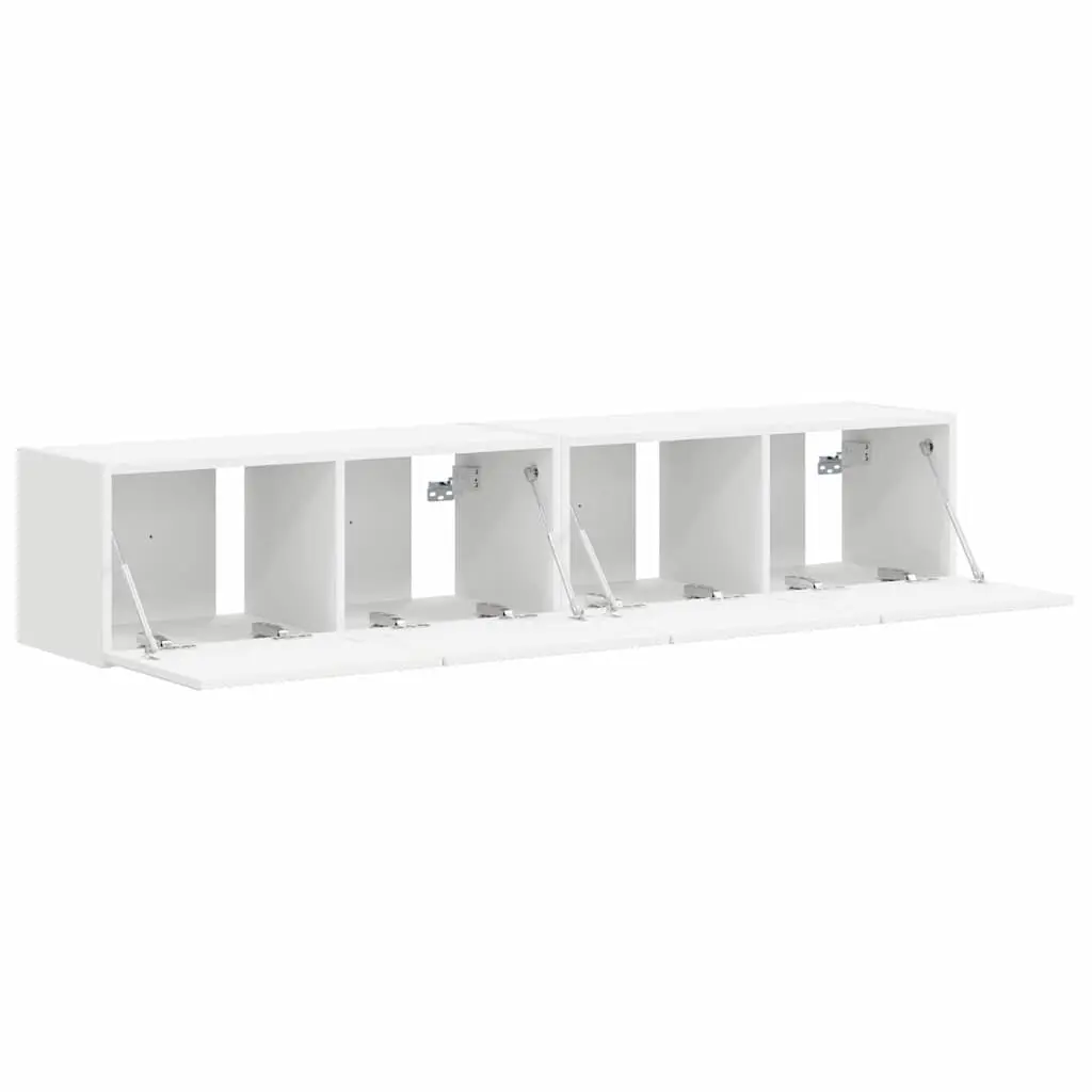 TV Wall Cabinet 2 Pieces White Modern Storage Unit 78.5 x 31 x 29.5 cm