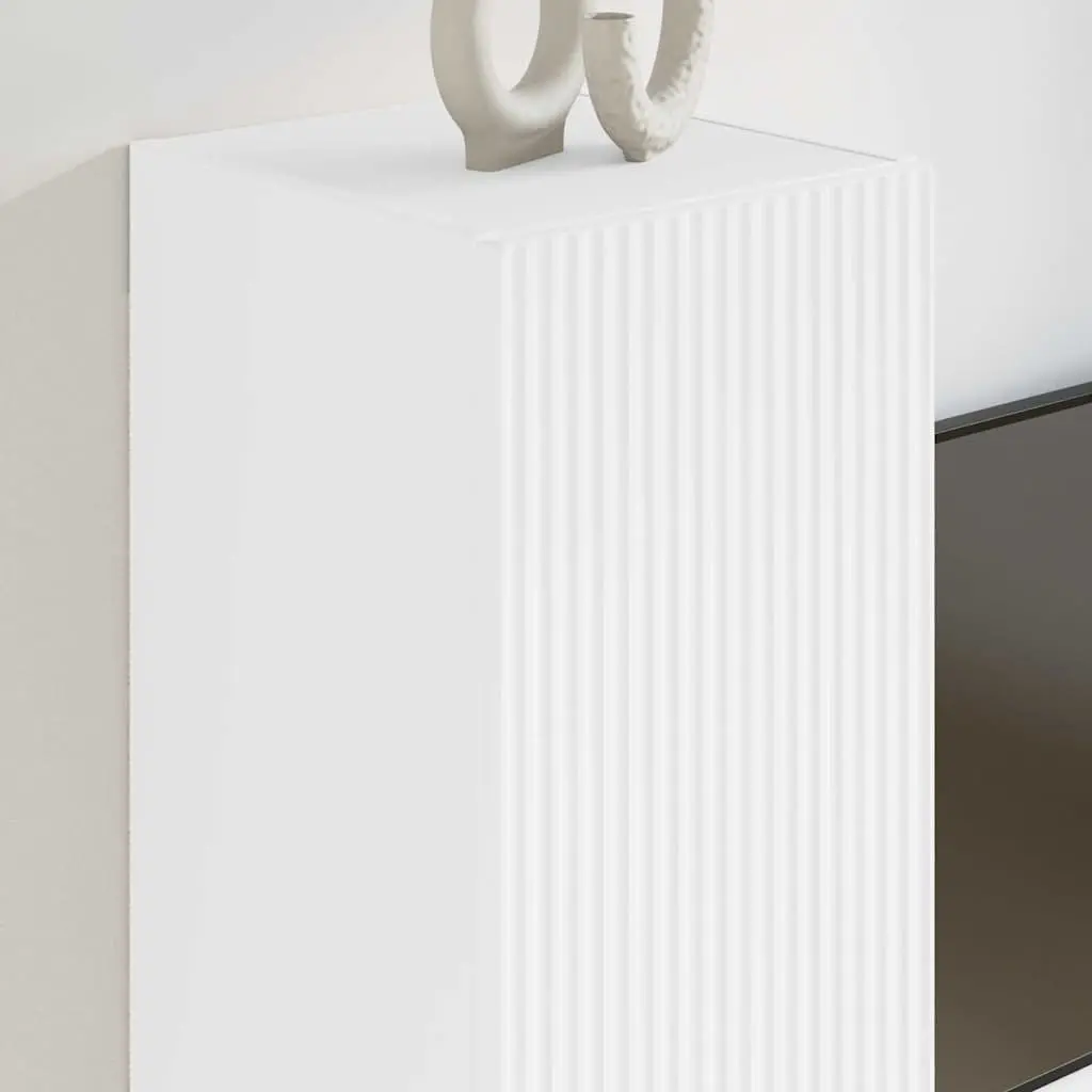 TV Wall Cabinet White Modern Wall-Mounted Unit Engineered Wood Storage