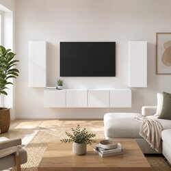 Compact White Wall-Mounted TV Cabinets for Modern Homes