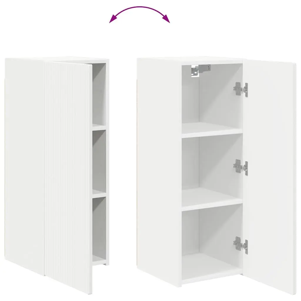 TV Wall Cabinet White 2 Pieces Modern Wall Mount Storage Unit