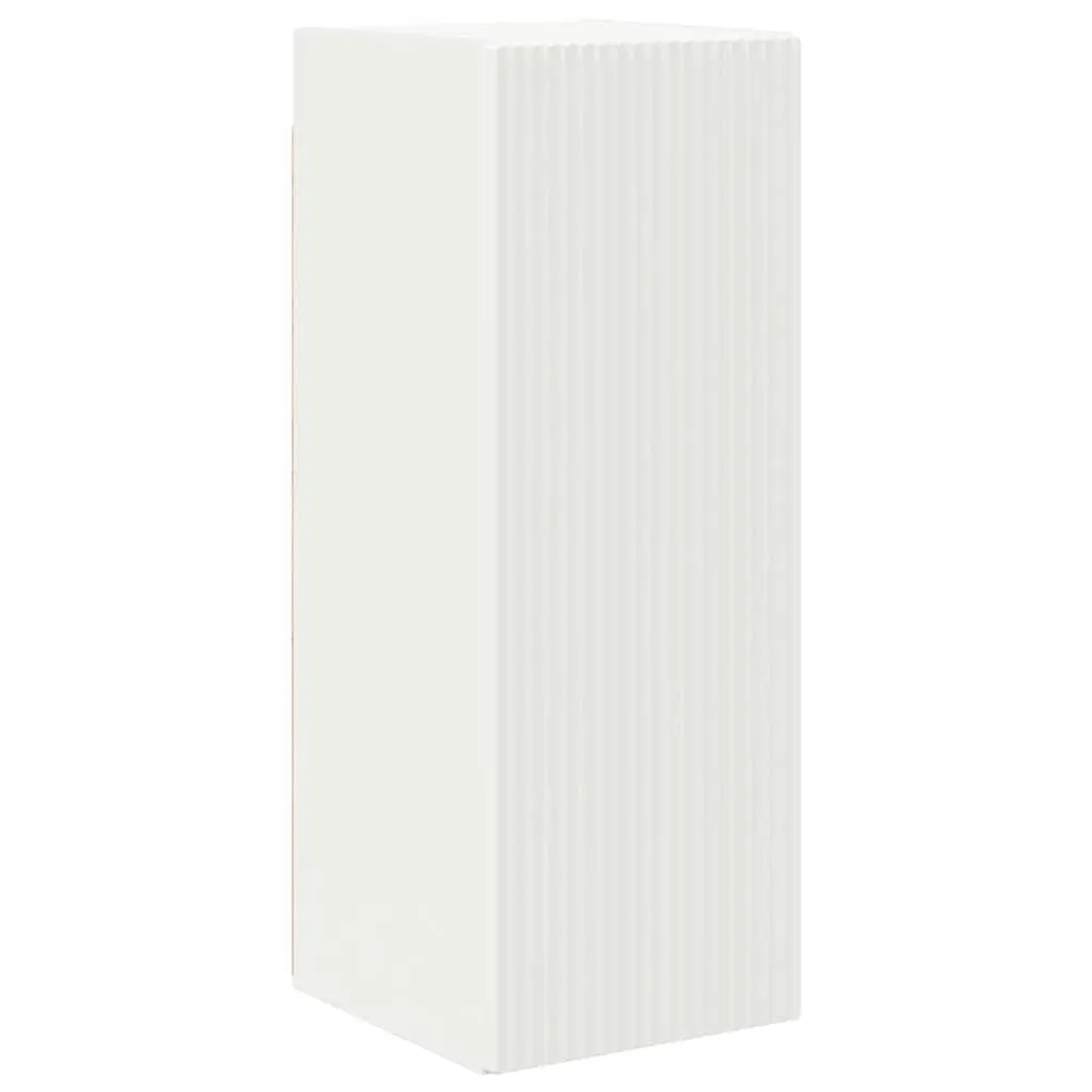 TV Wall Cabinet White 2 Pieces Modern Wall Mount Storage Unit