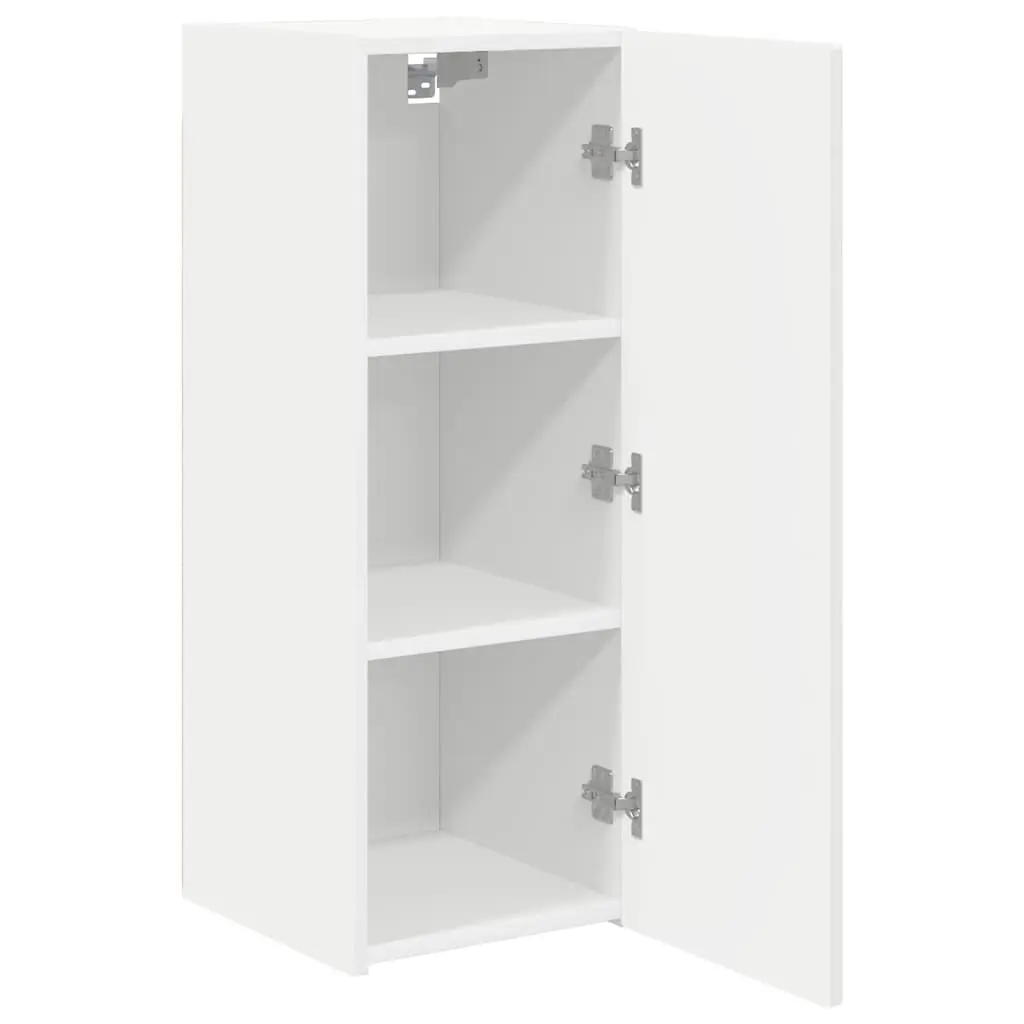 TV Wall Cabinet White 2 Pieces Modern Wall Mount Storage Unit