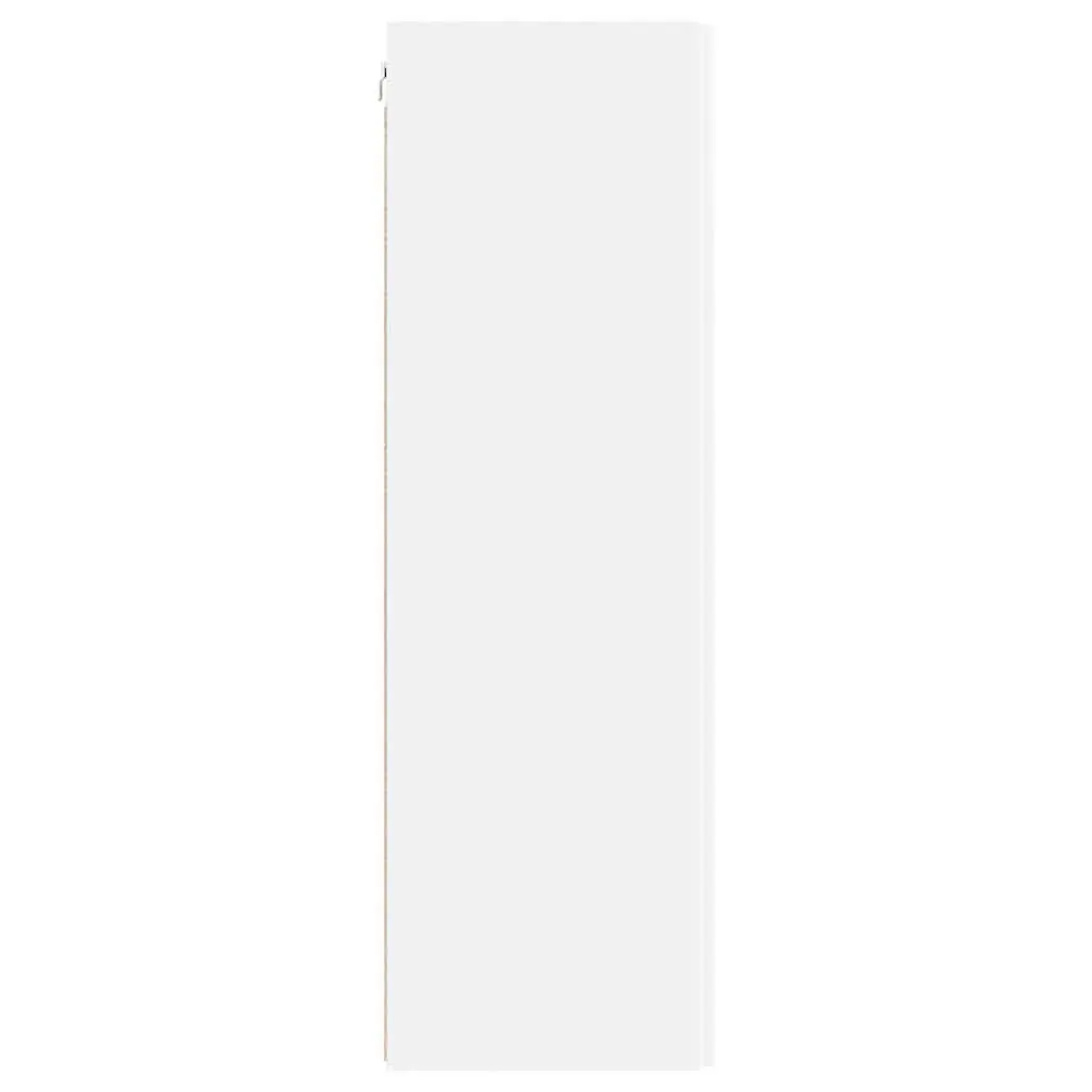 White TV Wall Cabinet 2 Pcs Wall Mounted Storage Unit Modern Living Room