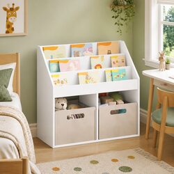 Concise and Modern White Kids Bookshelf