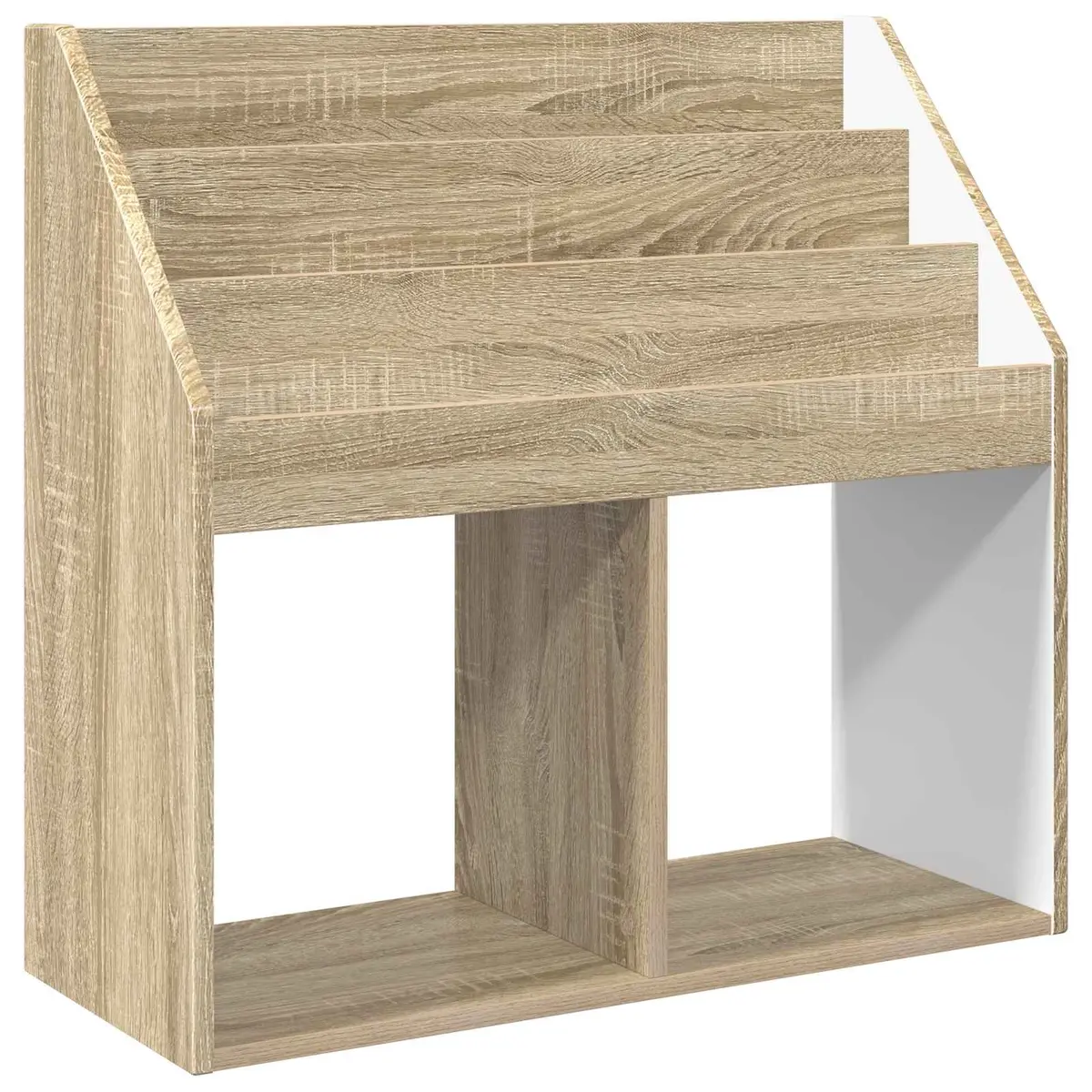 Kids Bookshelf Brown Wood Open Shelves Organiser
