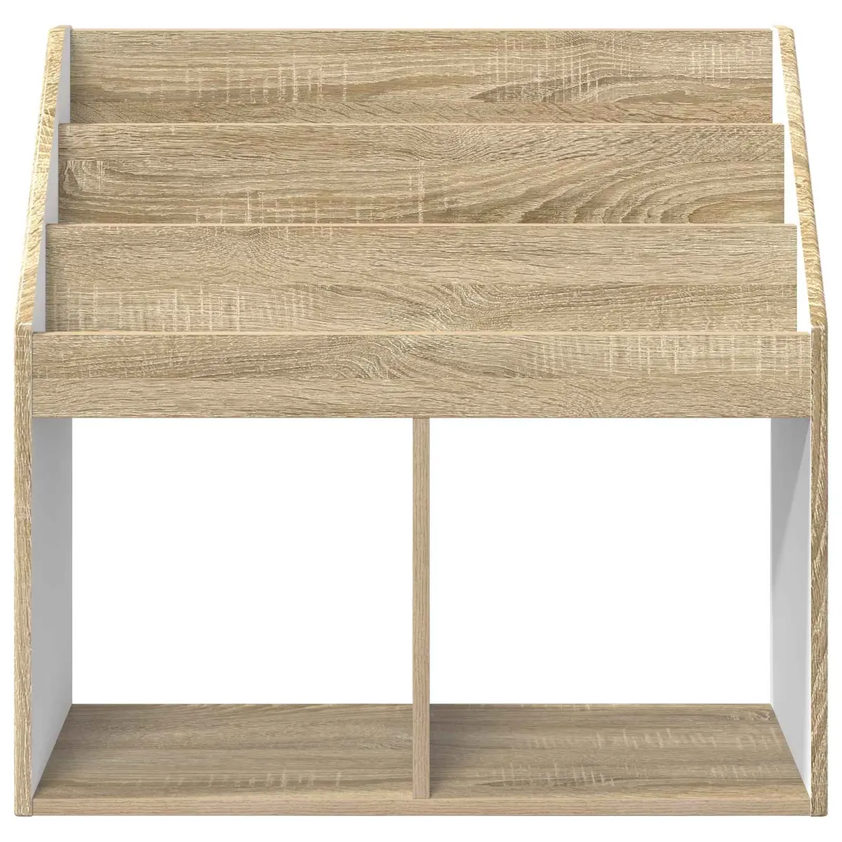 Kids Bookshelf Brown Wood Open Shelves Organiser